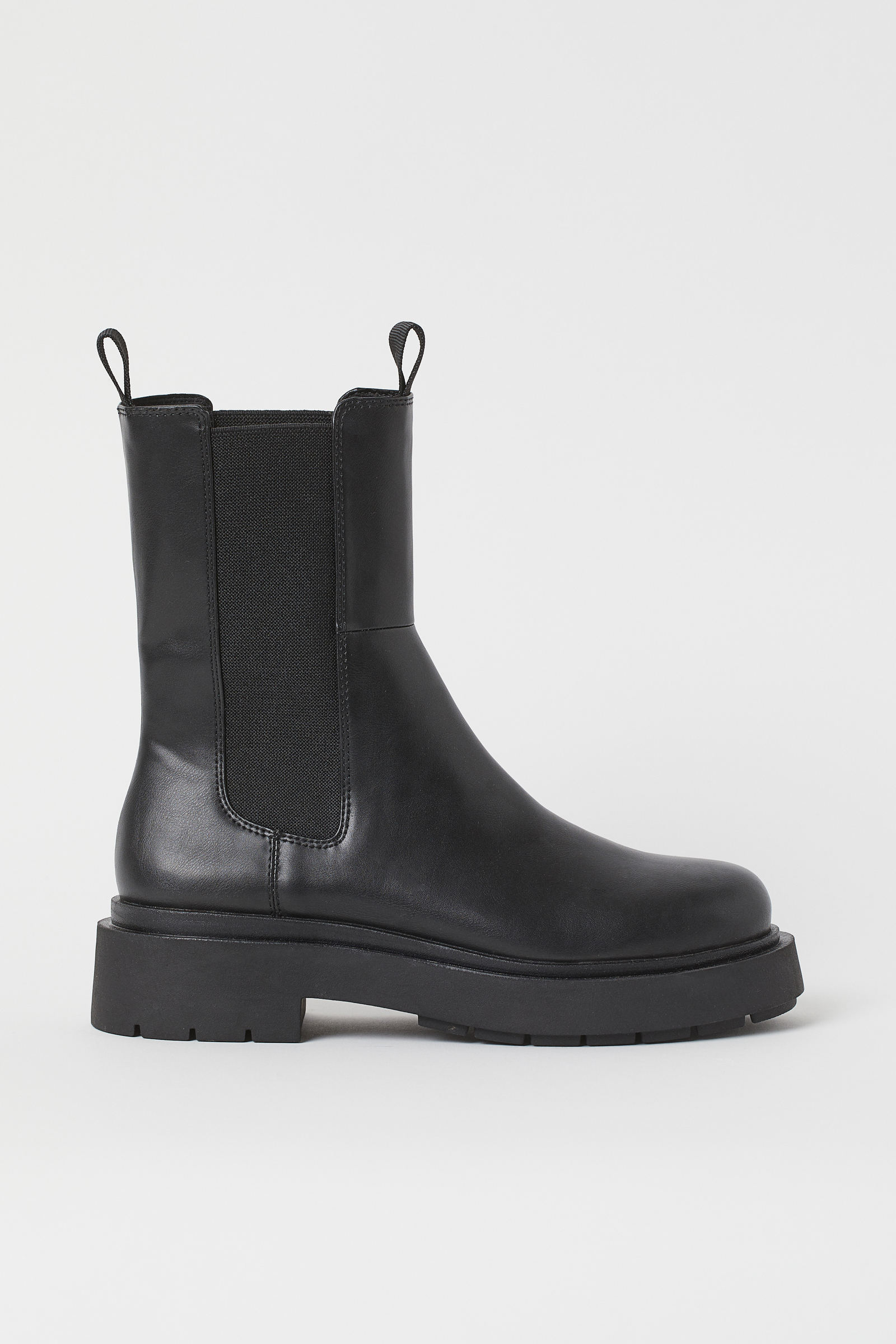 Mujer M\u0026S Collection Botas Altas De Piel Chelsea Gruesas Negro | Zapatos \u0026  Botas — EVENTOSYUME