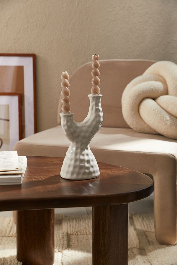 Candelabro de cerámica gres