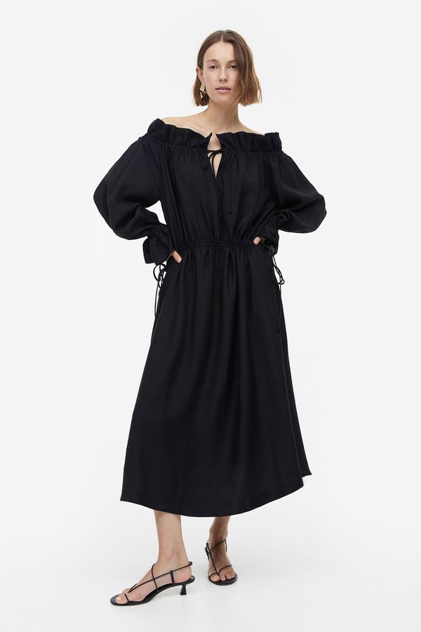 Vestido largo off-the-shoulder