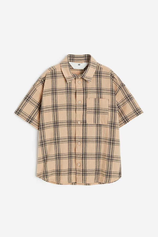 Camisa en popelina de mezcla de lino