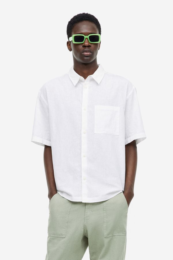 Camisa en mezcla de lino Relaxed Fit