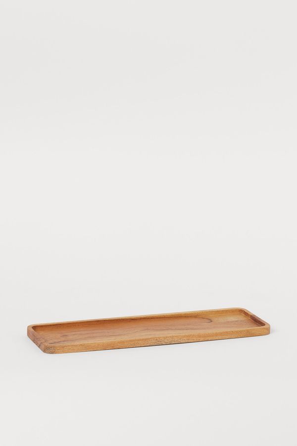 Bandeja de madera rectangular