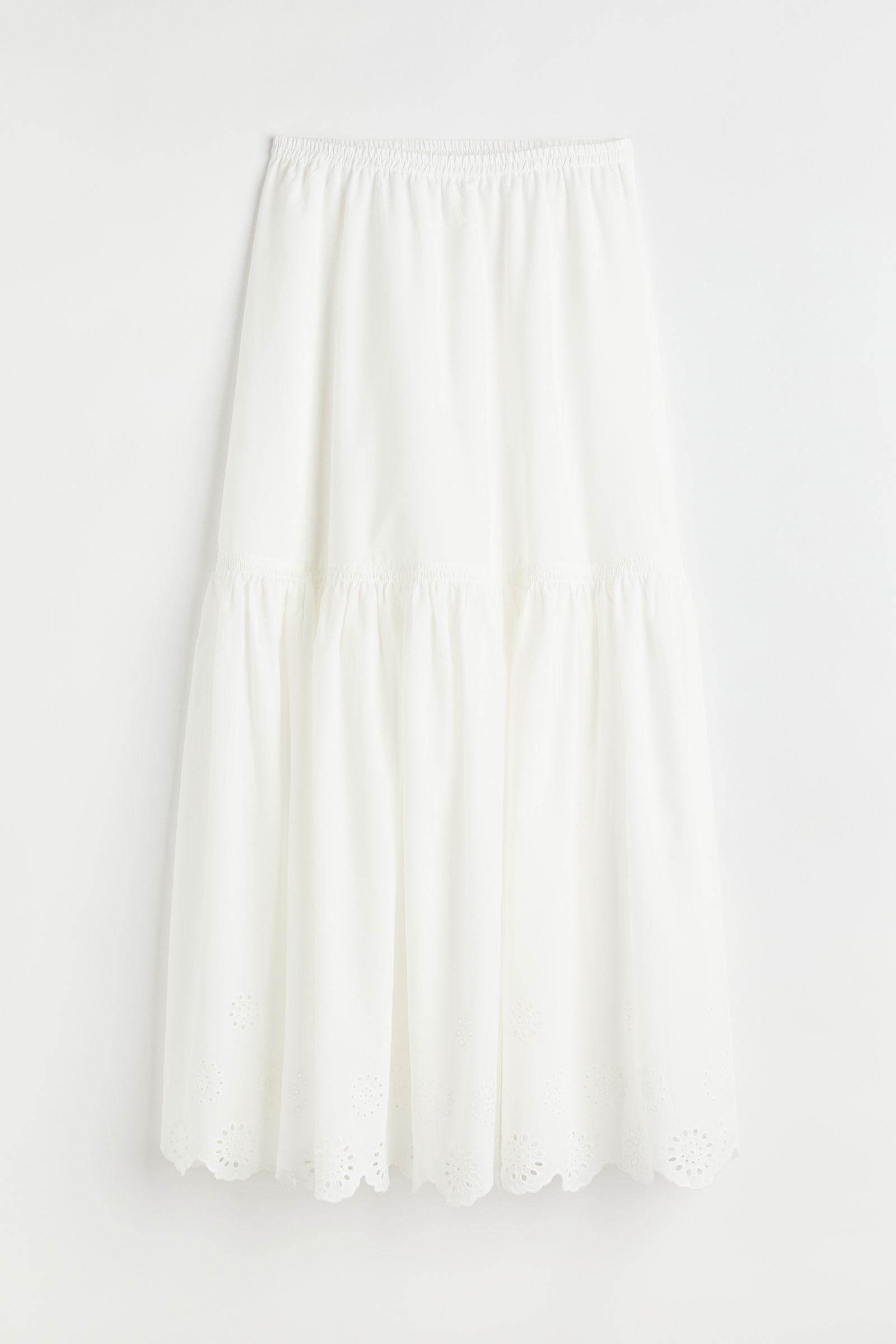 Falda de algodón con broderie inglés - H&M