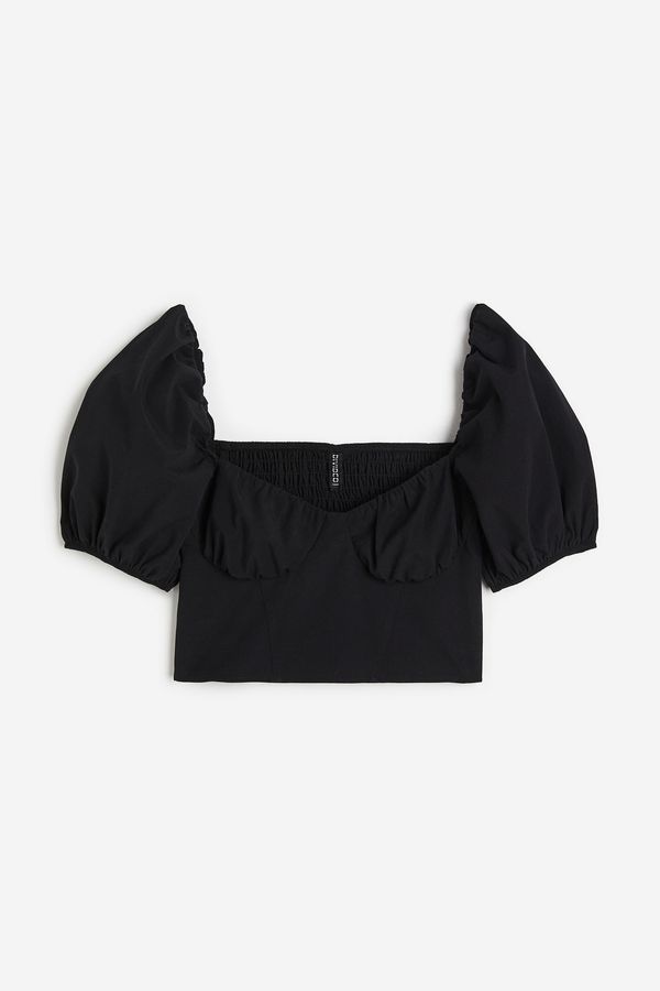 Blusa cropped con manga globo