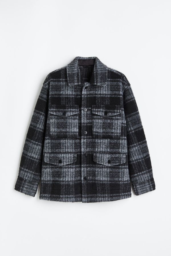 Chaqueta camisera en mezcla de lana