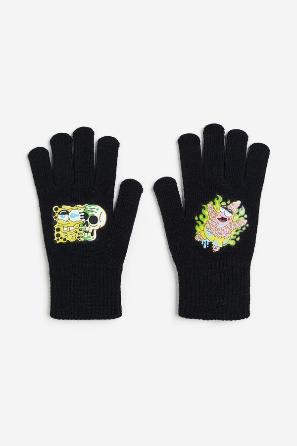 Guantes con motivo estampado