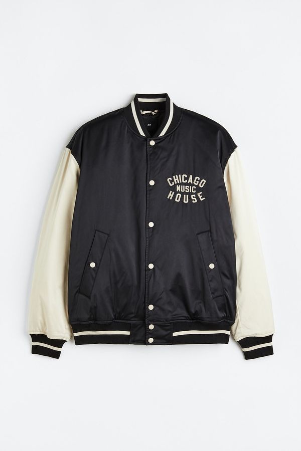 Chaqueta de baseball en satín Oversized Fit