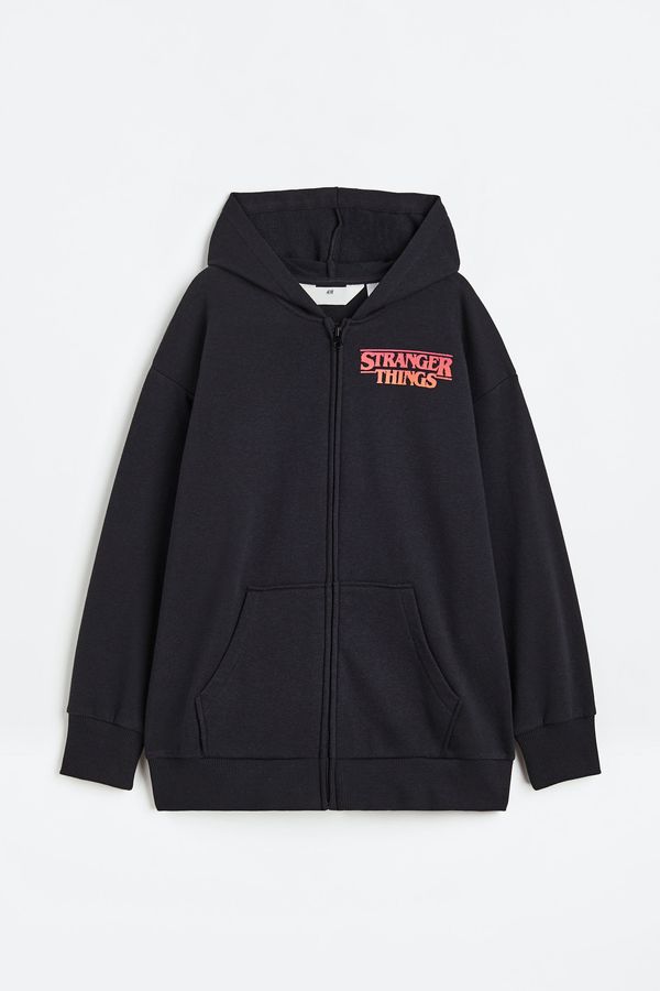 Polerón hoodie oversize con cierre y motivo