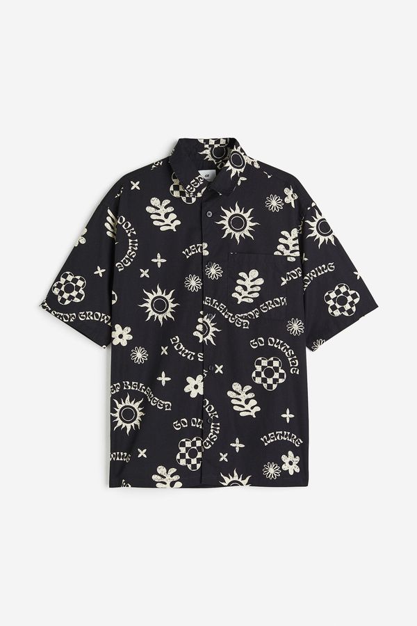 Camisa de algodón de manga corta Relaxed Fit