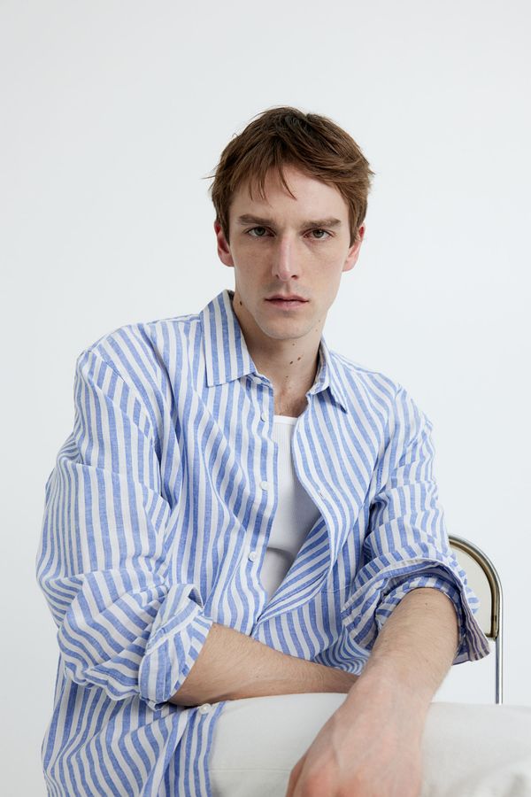 Camisa en mezcla de lino Relaxed Fit