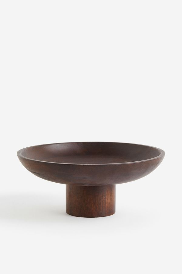 Cuenco de madera con pie