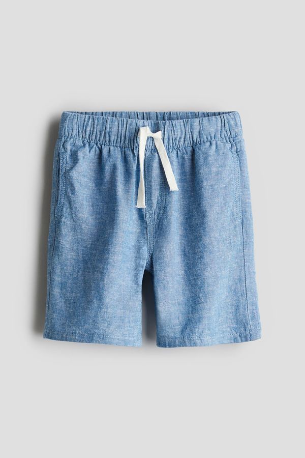 Bermudas pull-on en mezcla de lino