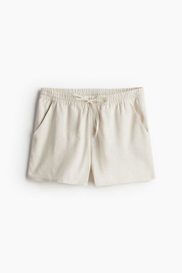 Shorts pull-on en mezcla de lino