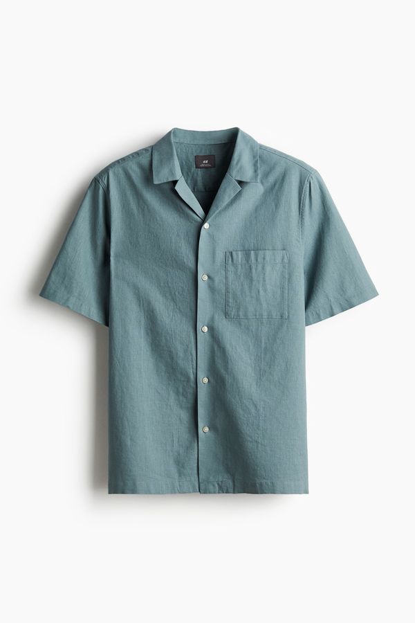 Camisa en mezcla de lino Regular Fit