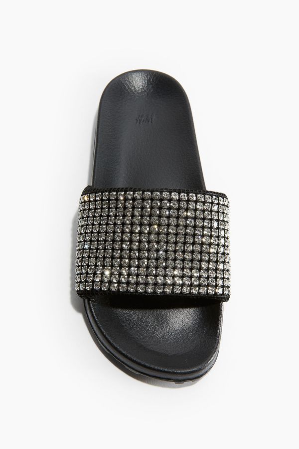 Sandalias slide con strass