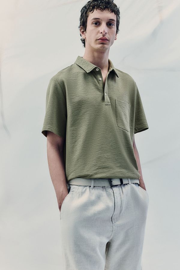 Polera polo resort waffle Regular Fit