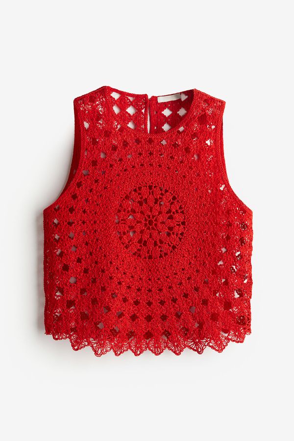 Top sin mangas efecto crochet