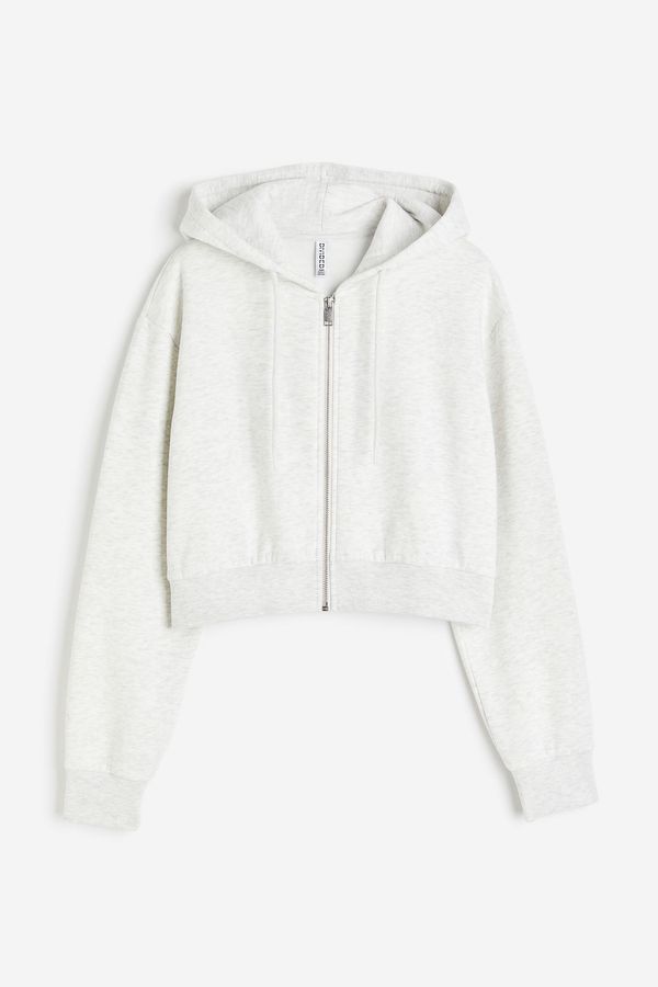 Polerón hoodie cropped con cierre