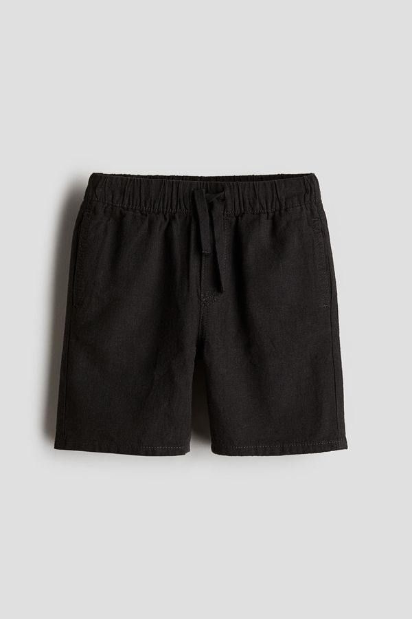 Bermudas pull-on en mezcla de lino