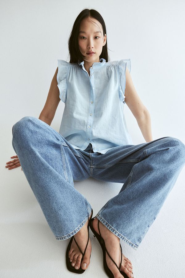 Blusa en mezcla de lino