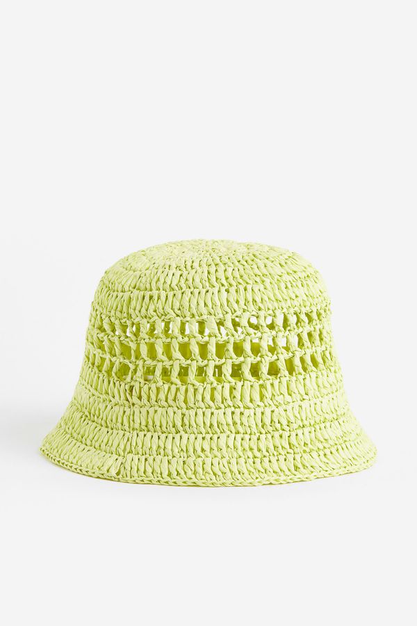 Sombrero de paja efecto crochet