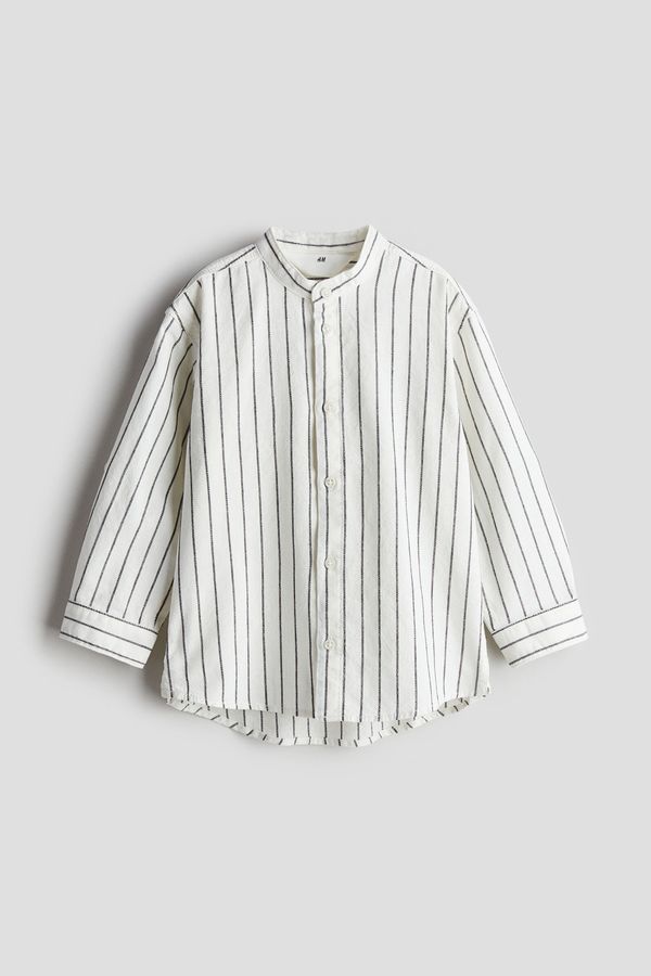 Camisa de algodón con cuello mao