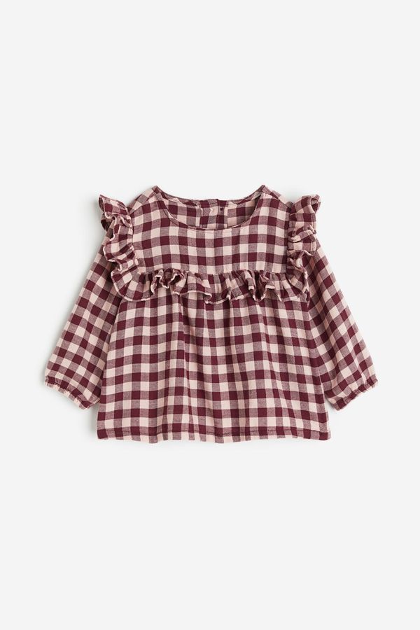 Blusa de franela con vuelos