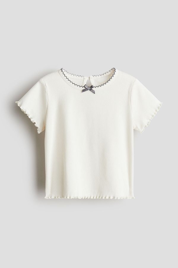 Polera en punto acanalado