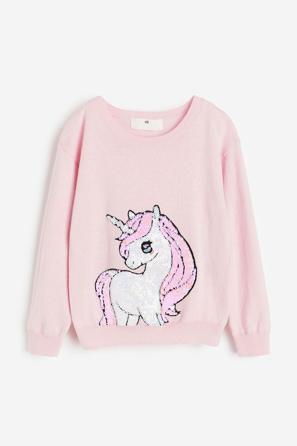 Sweater con motivo lentejuelas reversibles