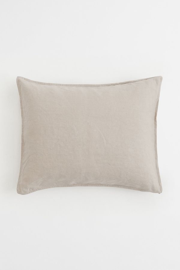 Funda de almohada de lino lavado