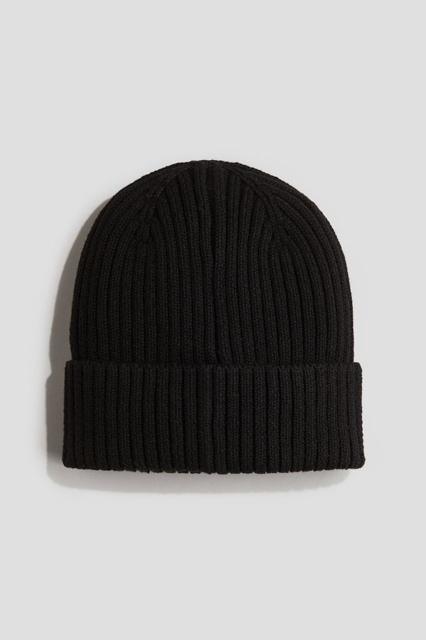 Gorro beanie en punto acanalado