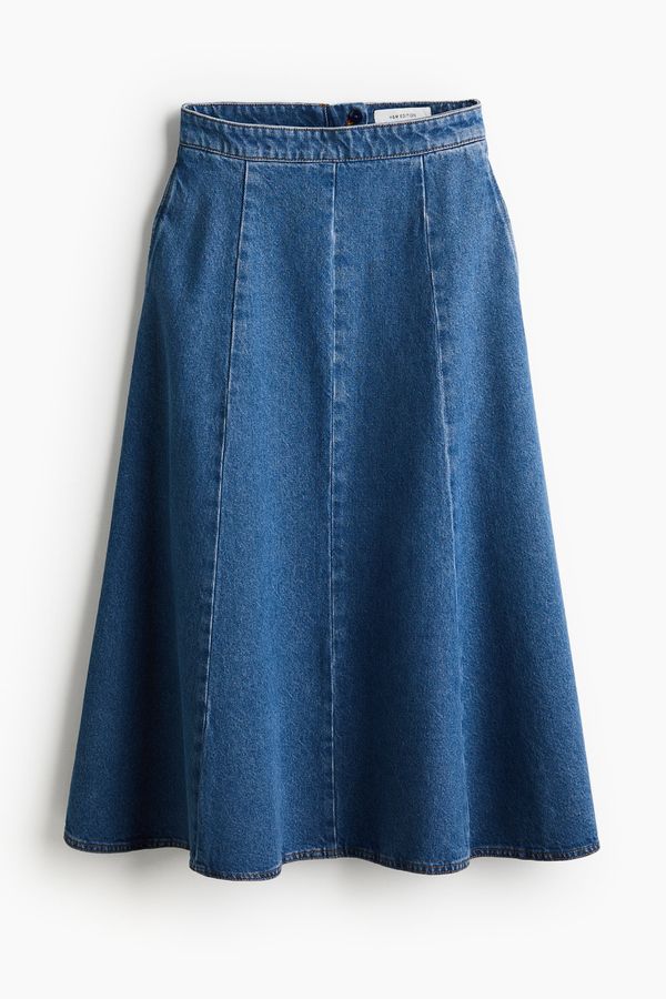 Falda denim de corte evasé