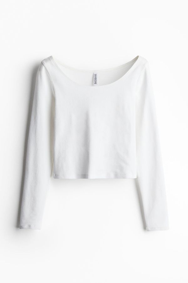 Top de algodón con cuello bote