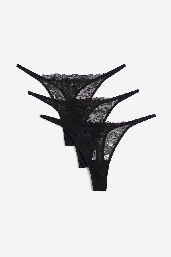 Pack de 3 colaless Thong de encaje