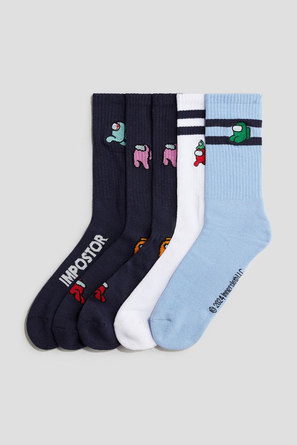 Pack de 5 calcetines con motivo intarsia