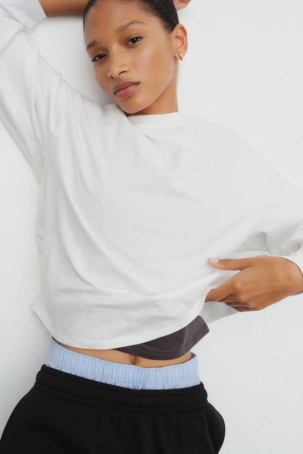 Polera de manga larga en algodón
