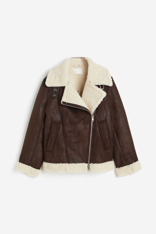 Chaqueta oversize con forro de peluche