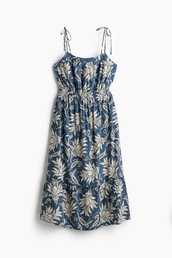 Vestido midi con tirantes de lazo