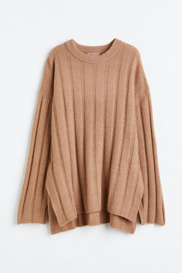 Sweater oversize en punto acanalado