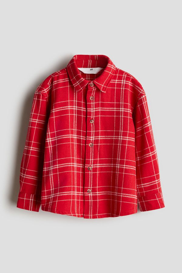 Camisa en franela de algodón