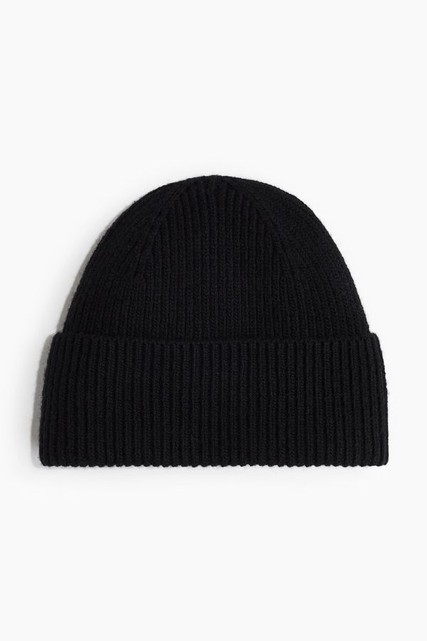 Gorro en punto acanalado de mezcla de lana