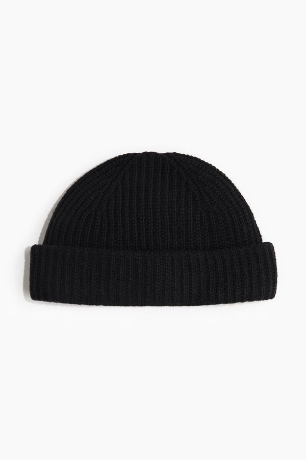 Gorro en punto acanalado de mezcla de lana