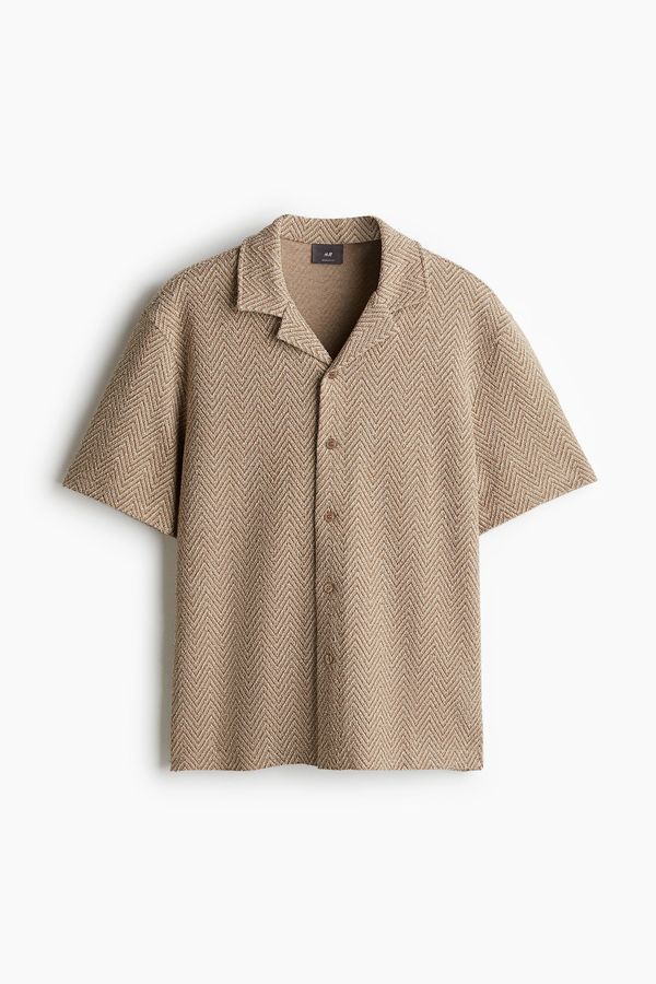 Camisa resort en tejido de espiga Regular Fit