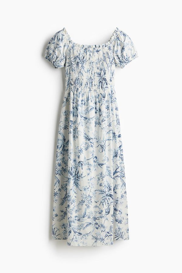 Vestido off-the-shoulder con cuerpo nido de abeja