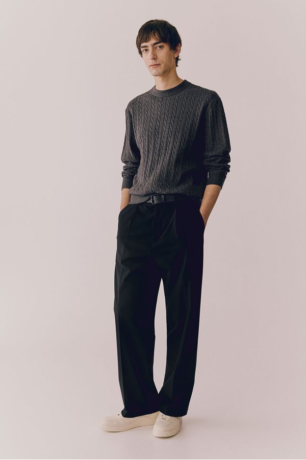 Sweater en punto trenzado Regular Fit