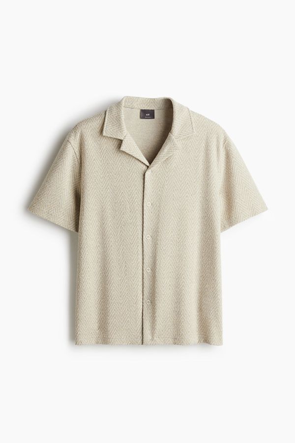 Camisa resort en tejido de espiga Regular Fit