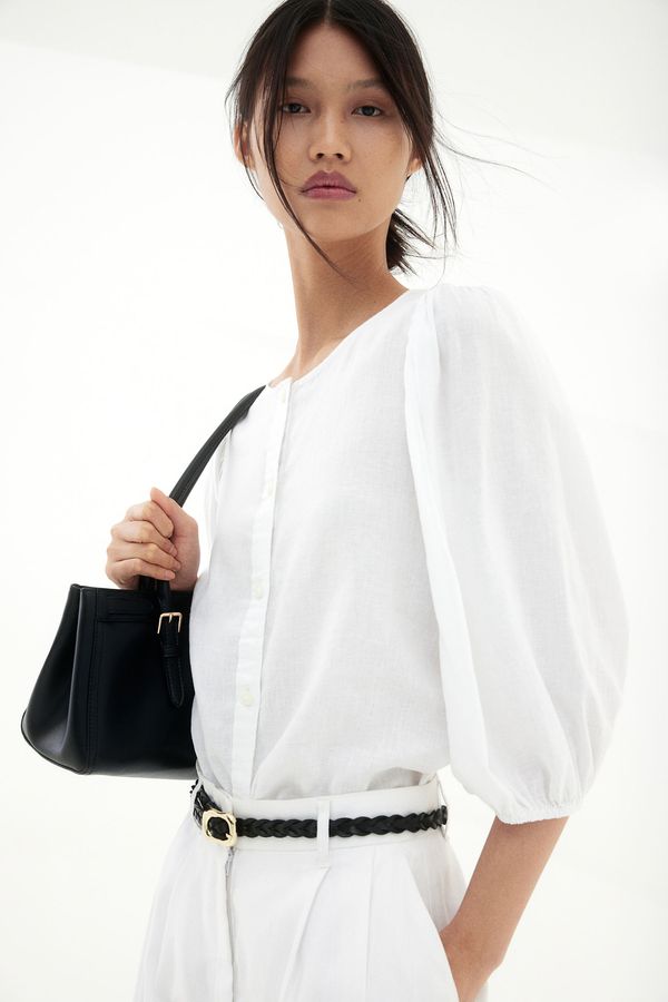 Blusa en mezcla de lino