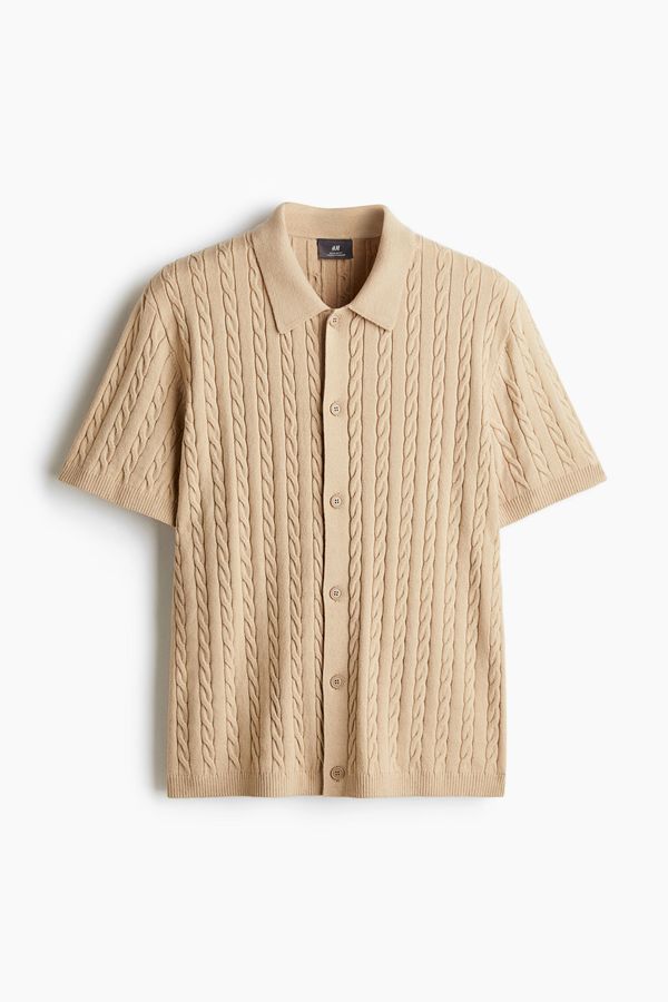 Camisa en punto trenzado Regular Fit