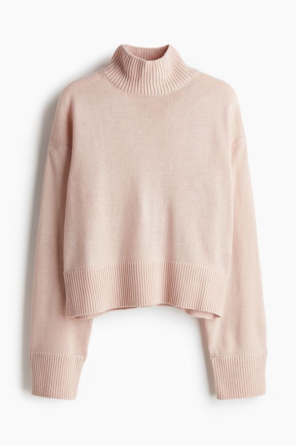 Sweater de punto fino con cuello alto