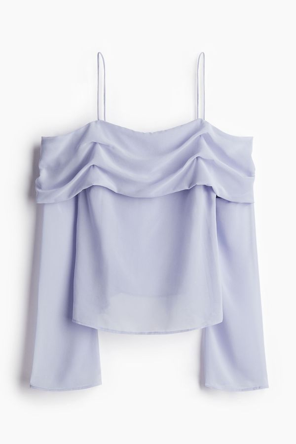 Top off-the-shoulder en gasa